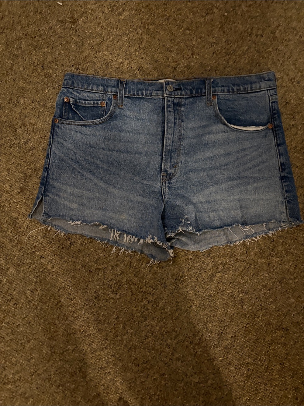 Abercrombie & Fitch Light Blue Frayed Hem Denim Shorts